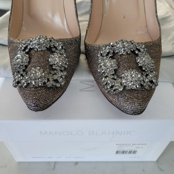 Manolo Blahnik Hangisi Jeweled Heels - Picture 10 of 10
